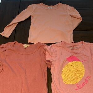 Set of 3 girls shirts - pink size 4